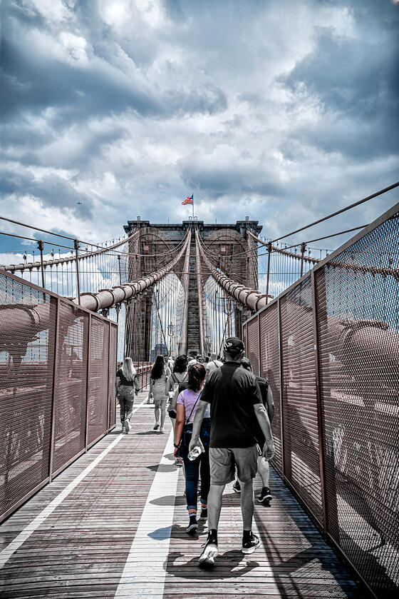 Bri Walks Away, Brooklyn Bridge